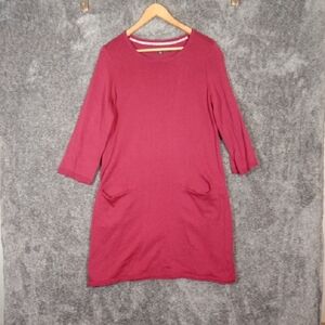 Gudrun Sjödén Oversized Knit Organic Burgundy Long Sleeve Mini Dress Size Medium